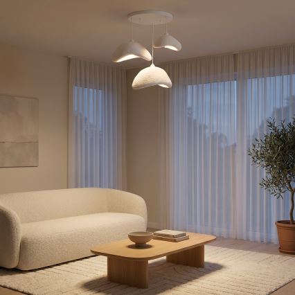 Brilagi - Lampadario sospeso a cavo WABI SABI 3xE27/40W/230V Ø 82 cm bianco
