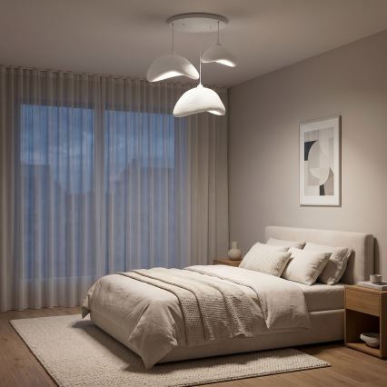 Brilagi - Lampadario sospeso a cavo WABI SABI 3xE27/40W/230V Ø 82 cm bianco