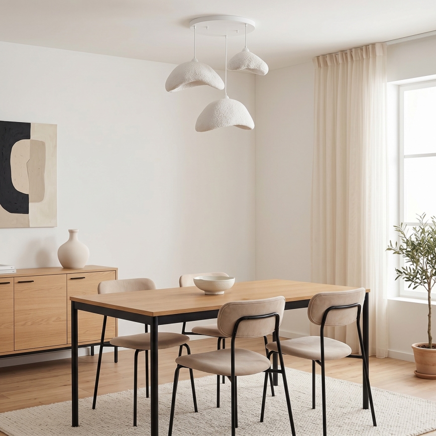 Brilagi - Lampadario sospeso a cavo WABI SABI 3xE27/40W/230V Ø 82 cm bianco