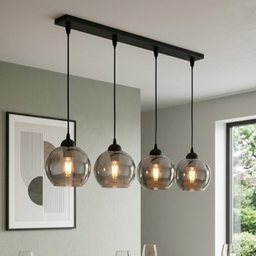 Brilagi - Lampadario sospeso con cavo DIOR 4xE27/60W/230V nero/grigio fumé