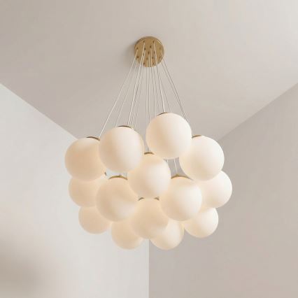 Brilagi - Lampadario sospeso con cavo GLOBE 15xE14/15W/230V bianco