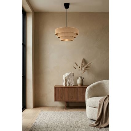 Brilagi - Lampadario sospeso con cavo LUNETA 1xE27/60W/230V Ø 40 cm beige/oro