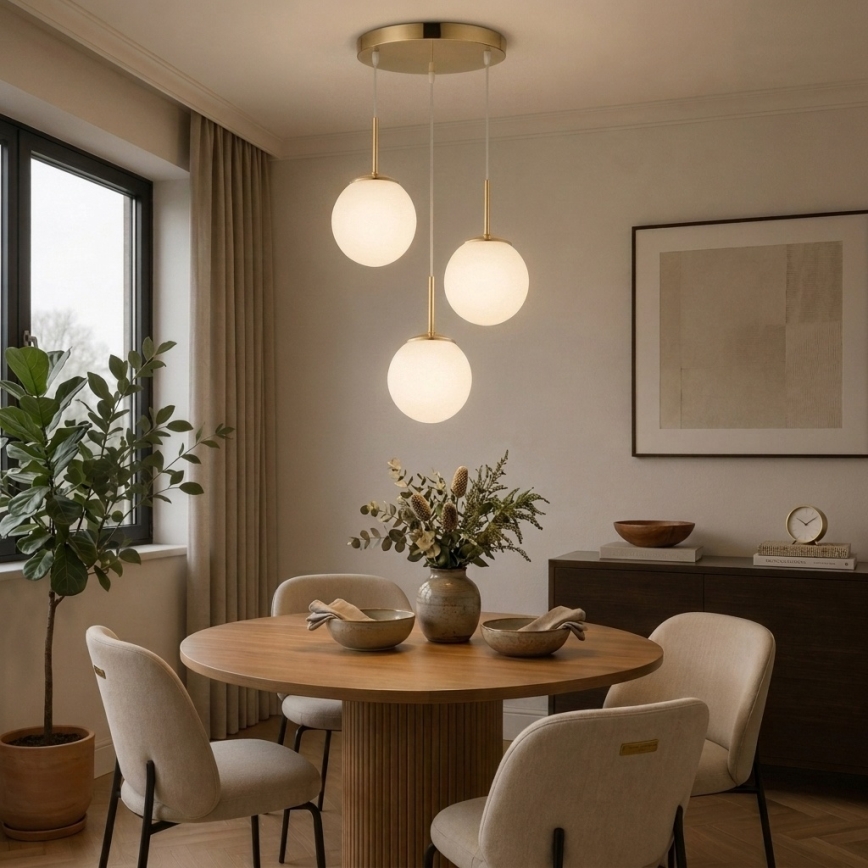 Brilagi - Lampadario sospeso con cavo MILO 3xE27/60W/230V dorato