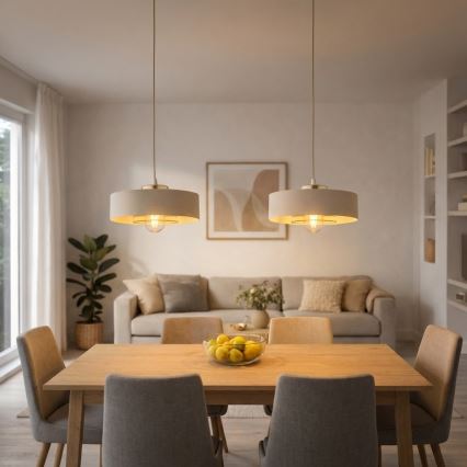 Brilagi - Lampadario sospeso con cavo SPRING 1xE27/60W/230V Ø 30 cm beige/oro