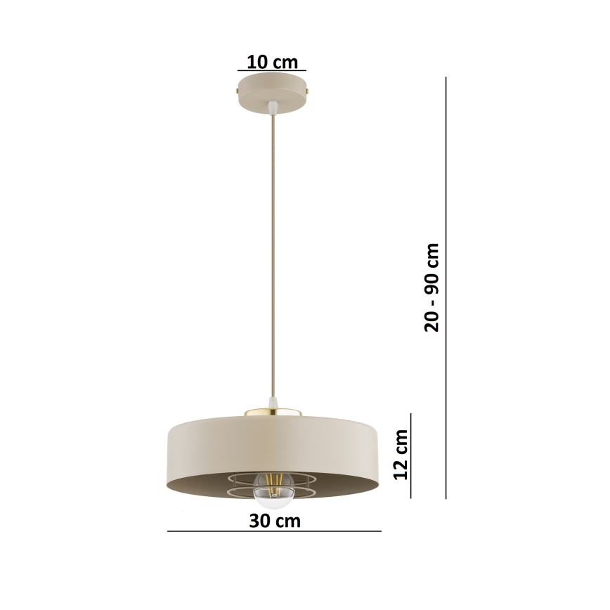 Brilagi - Lampadario sospeso con cavo SPRING 1xE27/60W/230V Ø 30 cm beige/oro