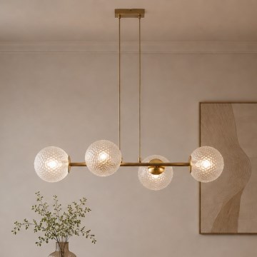 Brilagi - Lampadario sospeso con cavo STELLA 4xE27/60W/230V beige/oro