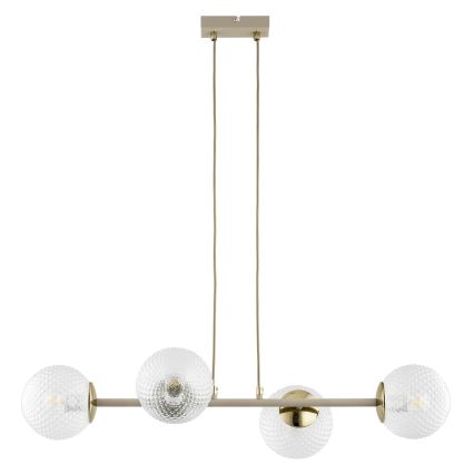 Brilagi - Lampadario sospeso con cavo STELLA 4xE27/60W/230V beige/oro
