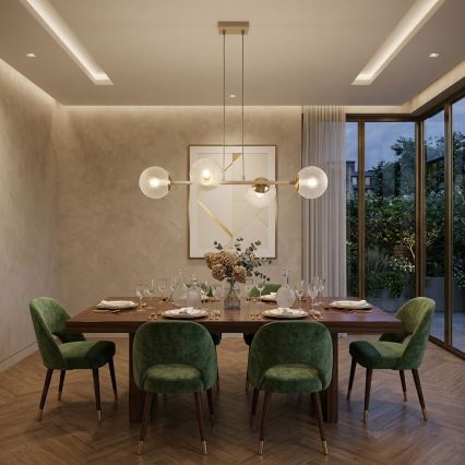 Brilagi - Lampadario sospeso con cavo STELLA 4xE27/60W/230V beige/oro