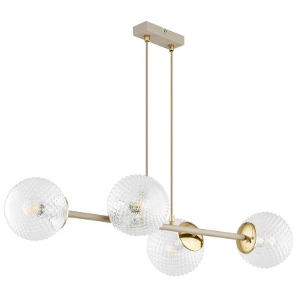 Brilagi - Lampadario sospeso con cavo STELLA 4xE27/60W/230V beige/oro
