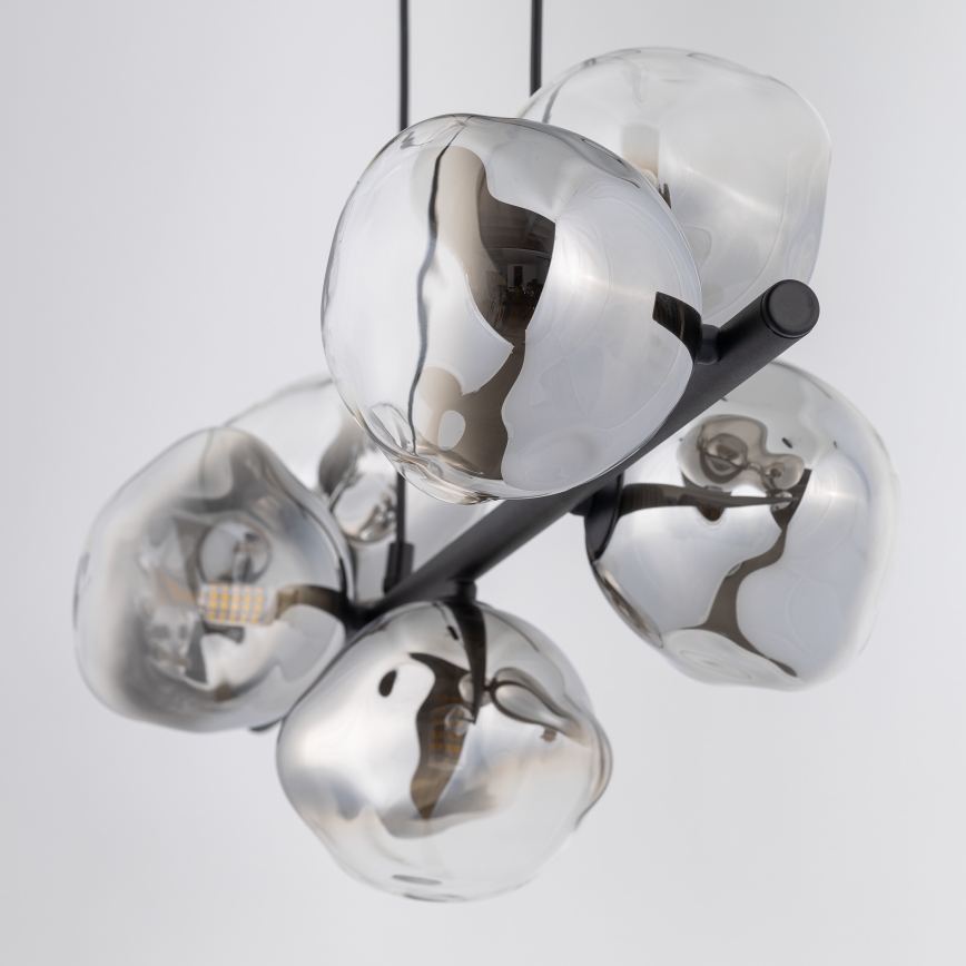 Brilagi - Lampadario sospeso con cavo VULCANO 7xG9/8W/230V nero/nero fumé