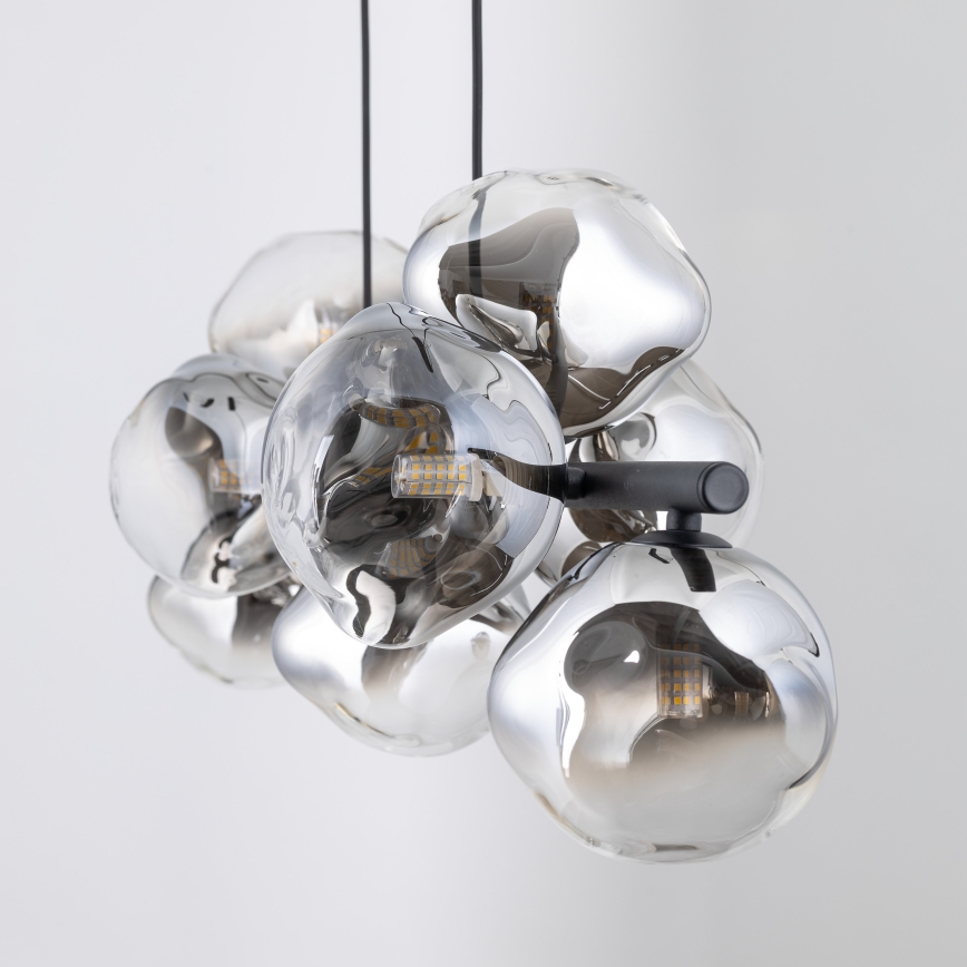 Brilagi - Lampadario sospeso con cavo VULCANO 9xG9/8W/230V nero/fumé