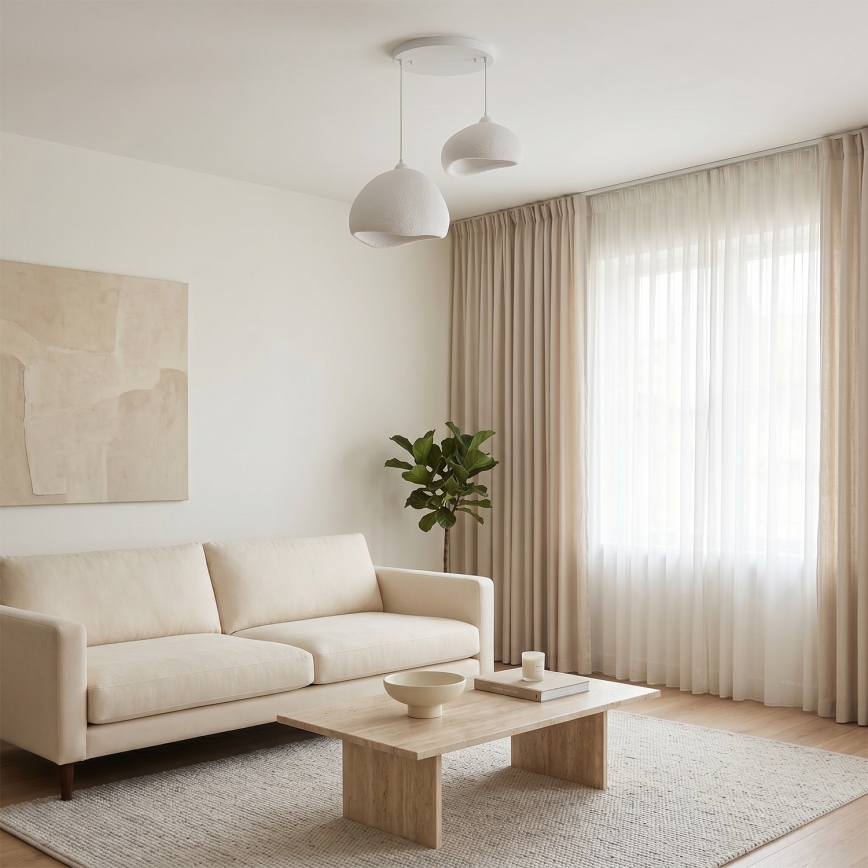 Brilagi - Lampadario sospeso con cavo WABI SABI 2xE27/40W/230V Ø 70 cm bianco