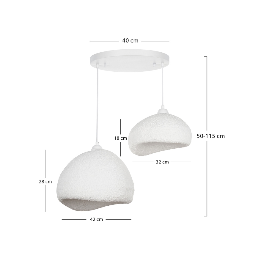 Brilagi - Lampadario sospeso con cavo WABI SABI 2xE27/40W/230V Ø 70 cm bianco