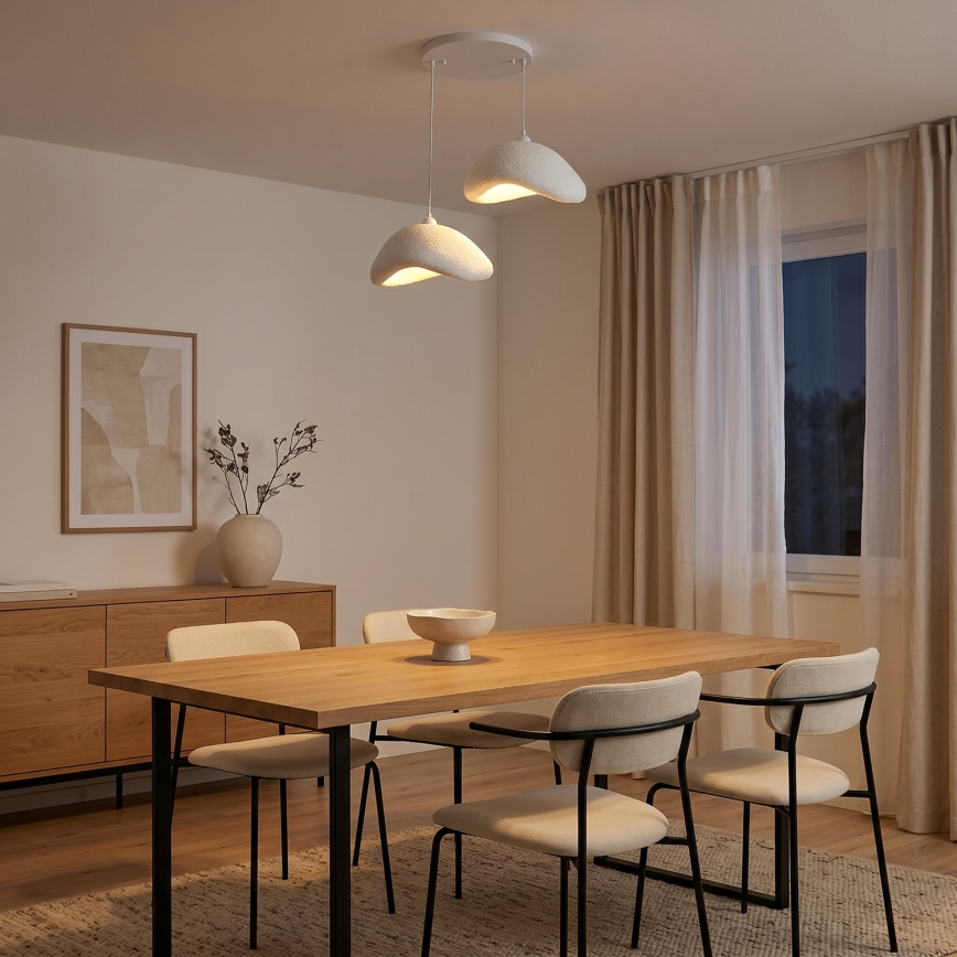 Brilagi - Lampadario sospeso con cavo WABI SABI 2xE27/40W/230V Ø 74 cm bianco