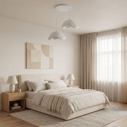 Brilagi - Lampadario sospeso con cavo WABI SABI 2xE27/40W/230V Ø 74 cm bianco