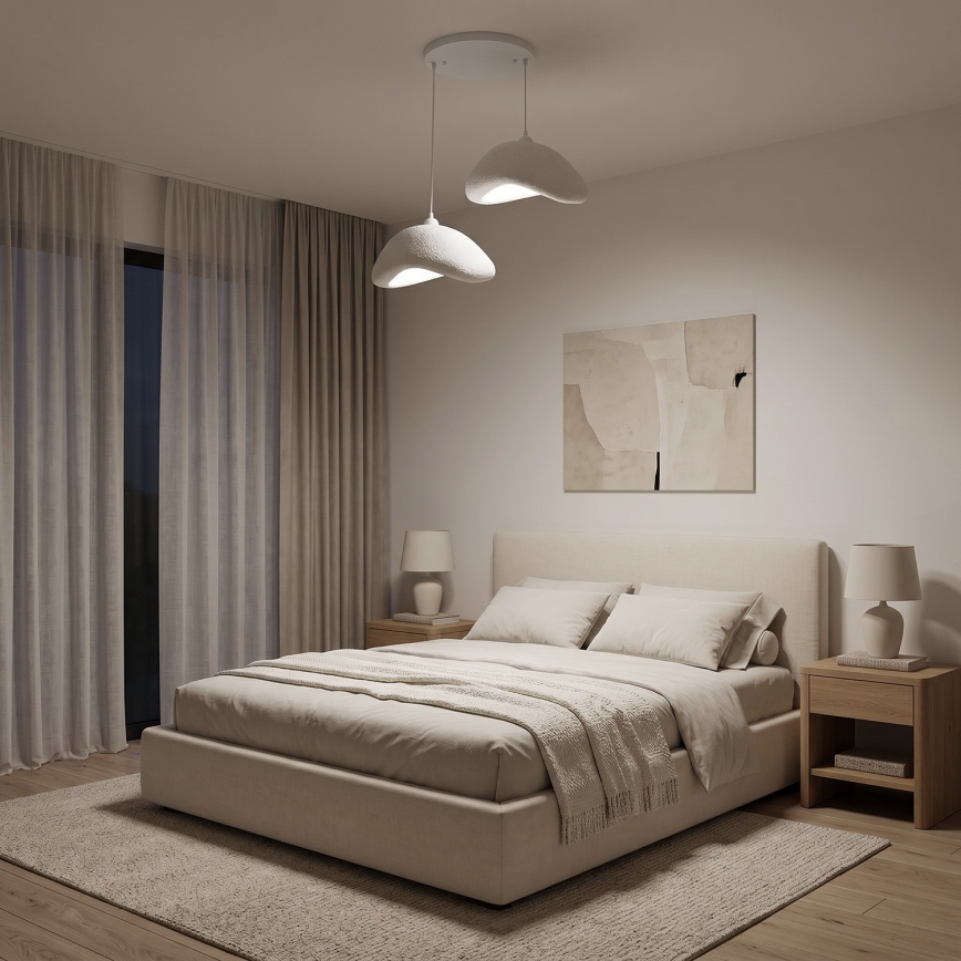 Brilagi - Lampadario sospeso con cavo WABI SABI 2xE27/40W/230V Ø 74 cm bianco