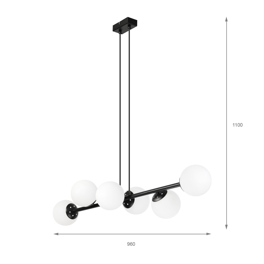 Brilagi - Lampadario sospeso MALONY 6xE14/20W/230V nero