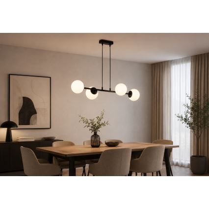Brilagi - Lampadario sospeso MILO 4xE27/60W/230V nero