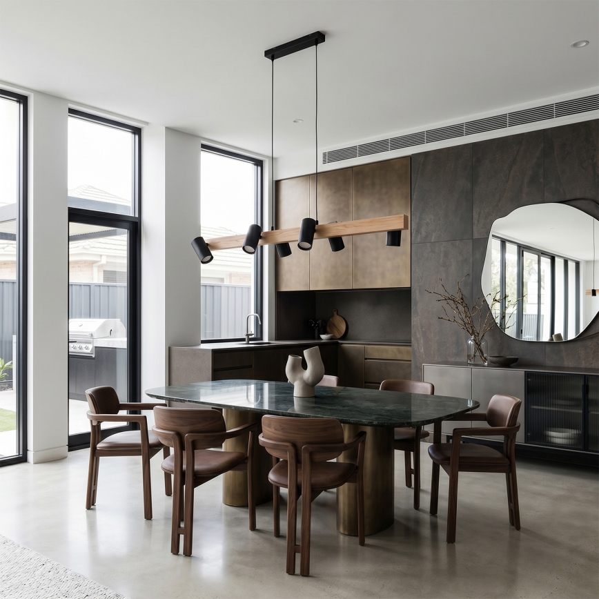Brilagi - Lampadario sospeso SELE su cavo 6xGU10/30W/230V nero/finitura rovere