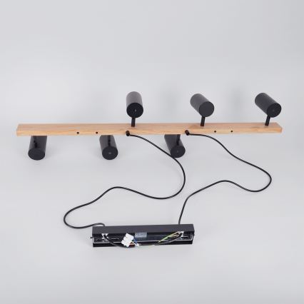 Brilagi - Lampadario sospeso SELE su cavo 6xGU10/30W/230V nero/finitura rovere