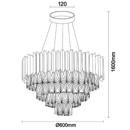 Brilagi - Lampadario sospeso su cavo CARLOS 9xE14/40W/230V Ø 60 cm