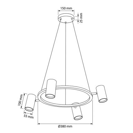 Brilagi - Lampadario sospeso su cavo SELE 4xGU10/30W/230V bianco