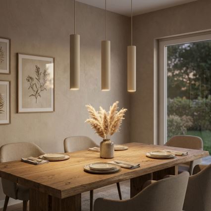 Brilagi - Lampadario sospeso su cavo TUBE 3xGU10/15W/230V beige/oro
