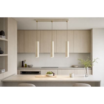 Brilagi - Lampadario sospeso su cavo TUBE 3xGU10/15W/230V beige/oro