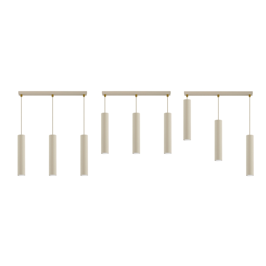 Brilagi - Lampadario sospeso su cavo TUBE 3xGU10/15W/230V beige/oro
