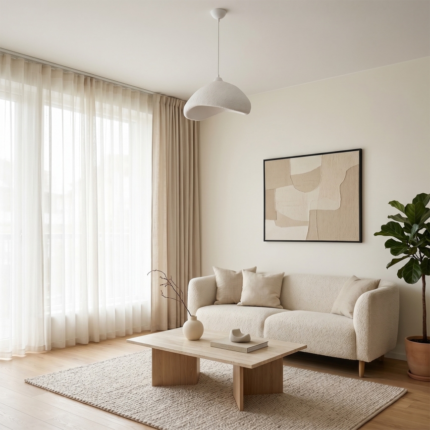 Brilagi - Lampadario sospeso su cavo WABI SABI 1xE27/40W/230V Ø 52 cm bianco