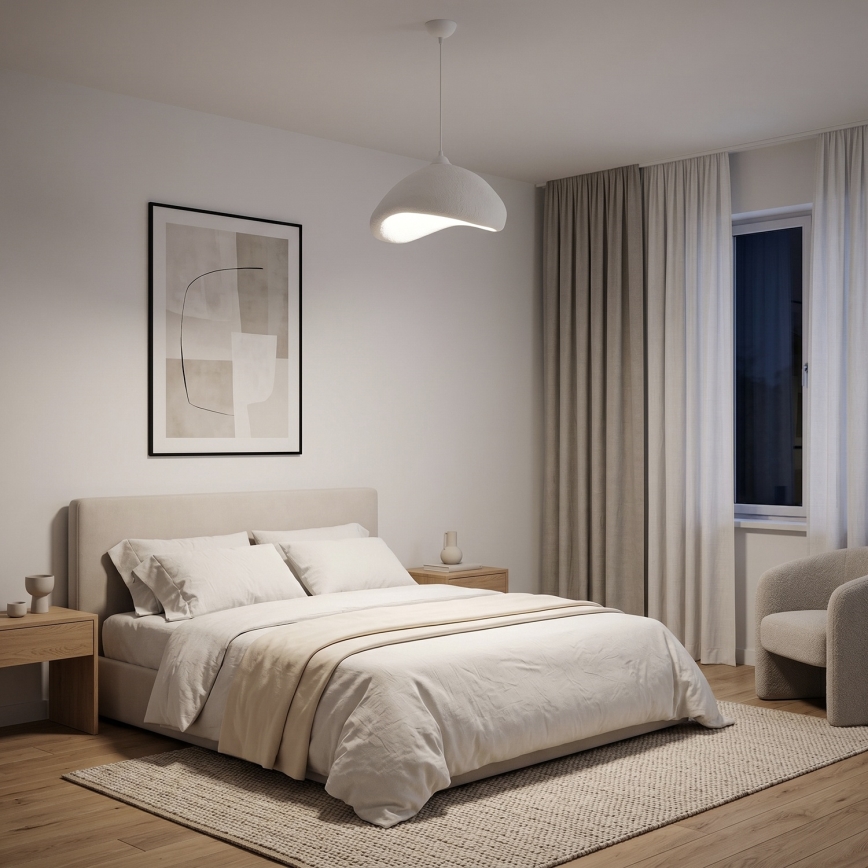 Brilagi - Lampadario sospeso su cavo WABI SABI 1xE27/40W/230V Ø 52 cm bianco