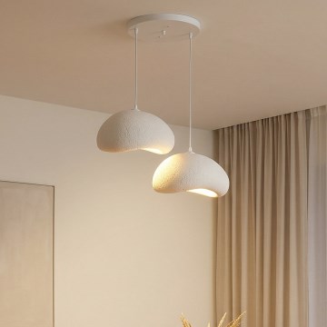 Brilagi - Lampadario sospeso su cavo WABI SABI 2xE27/40W/230V, bianco