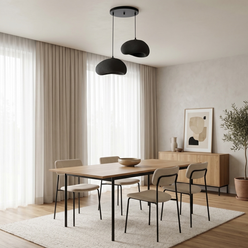Brilagi - Lampadario sospeso su cavo WABI SABI 2xE27/40W/230V Ø 60 cm nero