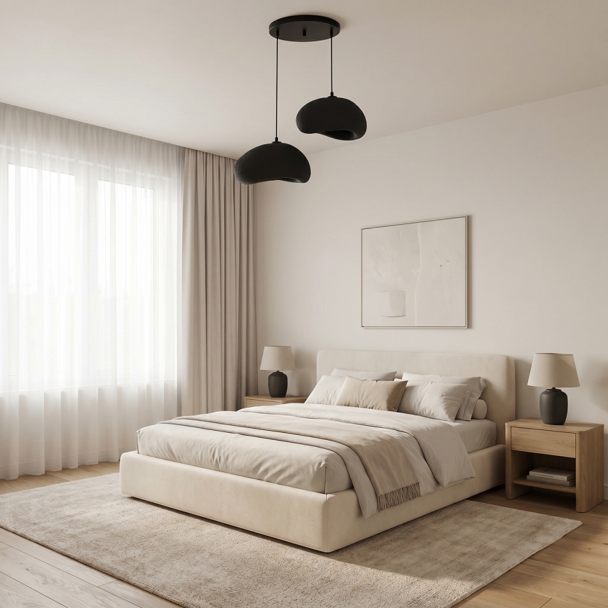 Brilagi - Lampadario sospeso su cavo WABI SABI 2xE27/40W/230V Ø 60 cm nero