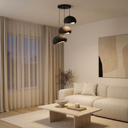 Brilagi - Lampadario sospeso su cavo WABI SABI 3xE27/40W/230V Ø 60 cm nero