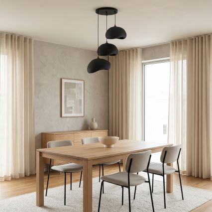 Brilagi - Lampadario sospeso su cavo WABI SABI 3xE27/40W/230V Ø 60 cm nero