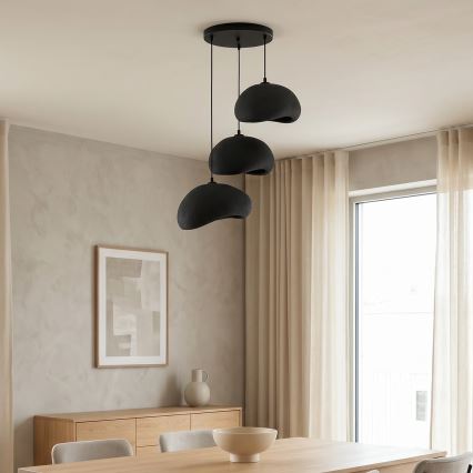 Brilagi - Lampadario sospeso su cavo WABI SABI 3xE27/40W/230V Ø 60 cm nero