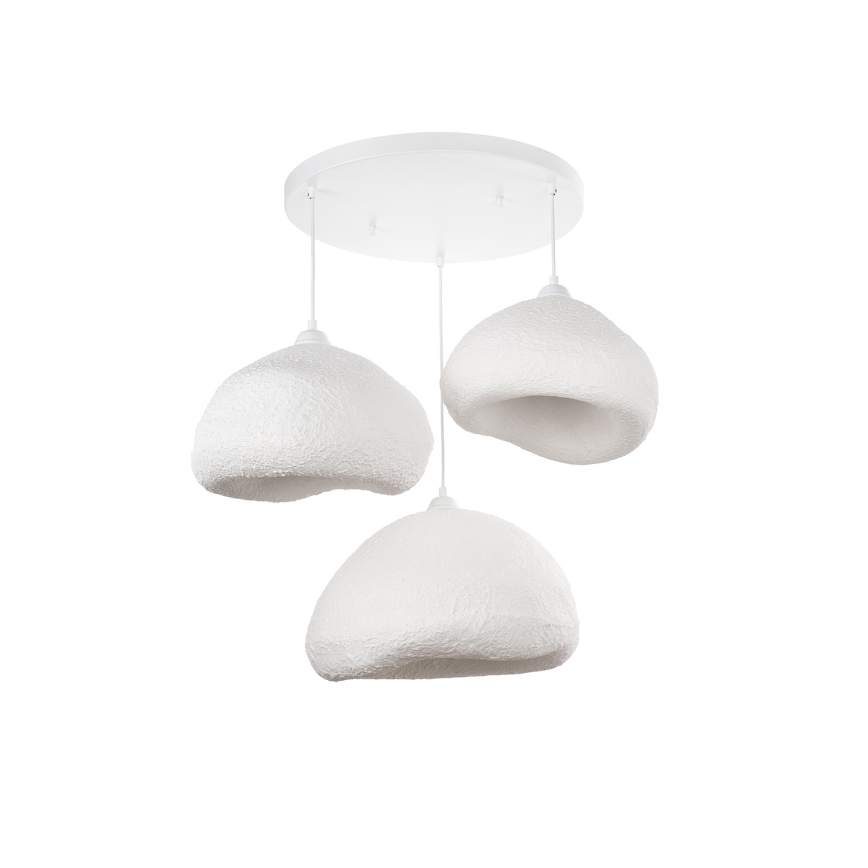 Brilagi - Lampadario sospeso su cavo WABI SABI 3xE27/40W/230V Ø 82 cm bianco