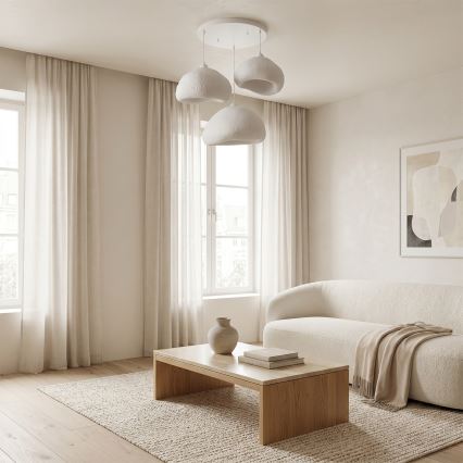 Brilagi - Lampadario sospeso su cavo WABI SABI 3xE27/40W/230V Ø 82 cm bianco