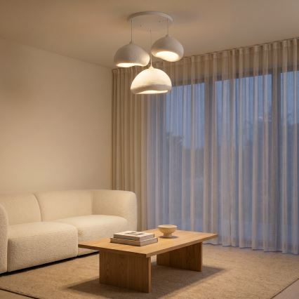 Brilagi - Lampadario sospeso su cavo WABI SABI 3xE27/40W/230V Ø 82 cm bianco