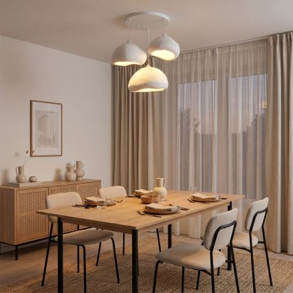 Brilagi - Lampadario sospeso su cavo WABI SABI 3xE27/40W/230V Ø 82 cm bianco