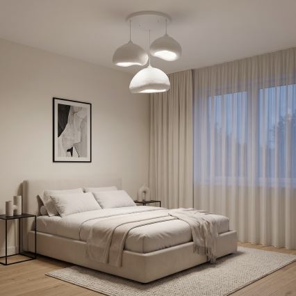Brilagi - Lampadario sospeso su cavo WABI SABI 3xE27/40W/230V Ø 82 cm bianco