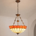Brilagi - Lampadario stile Tiffany in vetro colorato con catena SIENNA 3xE27/60W/230V Ø 50 cm