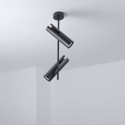 Brilagi - Lampadario su asta BRANCH 2xGU10/30W/230V nero