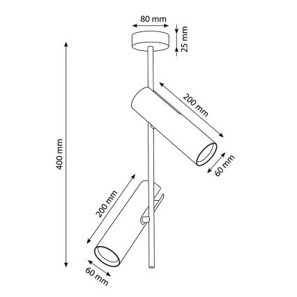 Brilagi - Lampadario su asta BRANCH 2xGU10/30W/230V nero