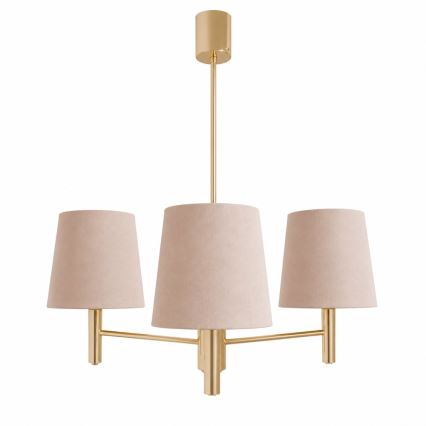 Brilagi - Lampadario su asta MONTE 3xE27/15W/230V beige/oro