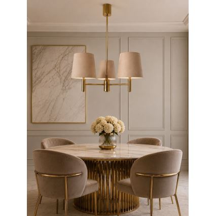 Brilagi - Lampadario su asta MONTE 3xE27/60W/230V beige/oro