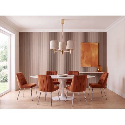 Brilagi - Lampadario su asta MONTE 3xE27/60W/230V beige/oro