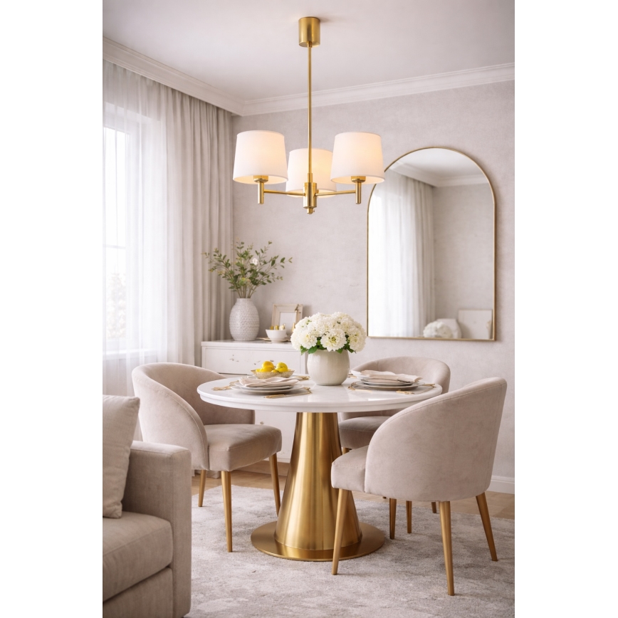 Brilagi - Lampadario su asta MONTE 3xE27/60W/230V crema/oro