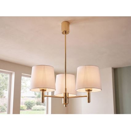 Brilagi - Lampadario su asta MONTE 3xE27/60W/230V crema/oro
